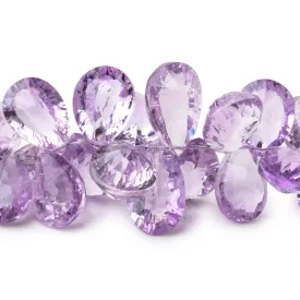 10x8-14x10mm Pink Amethyst Concave Faceted Pear Beads 8 inch 60 pieces AAA