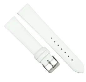 12 to 26mm Italian Genuine Leather Plain Classic White Watch Band with No Stitching