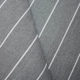 2 1/8 YD PC - Gray/White Indoor/Outdoor Stripe Decorating Fabric