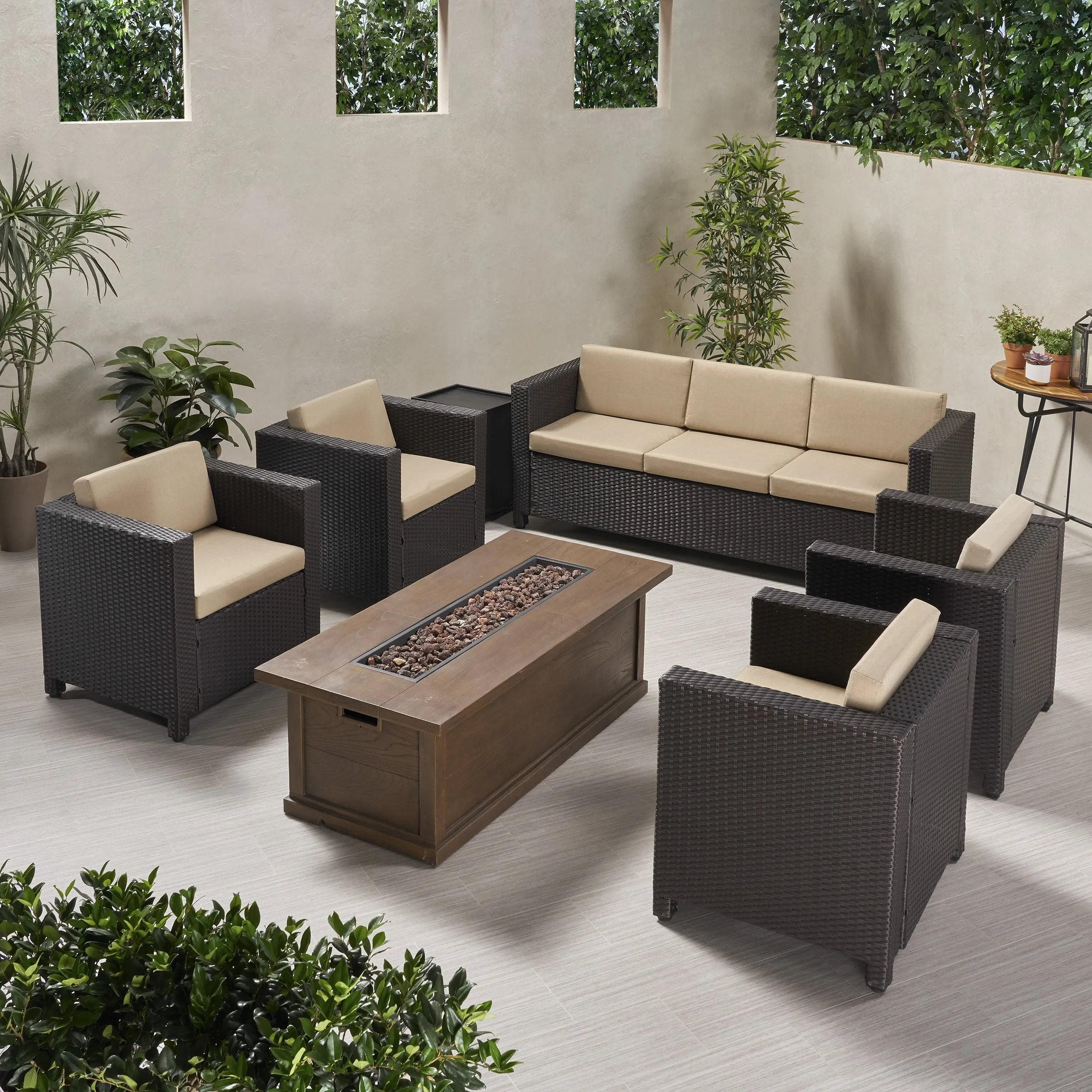 7-Seater Outdoor Fire Pit Sofa Set - NH919903