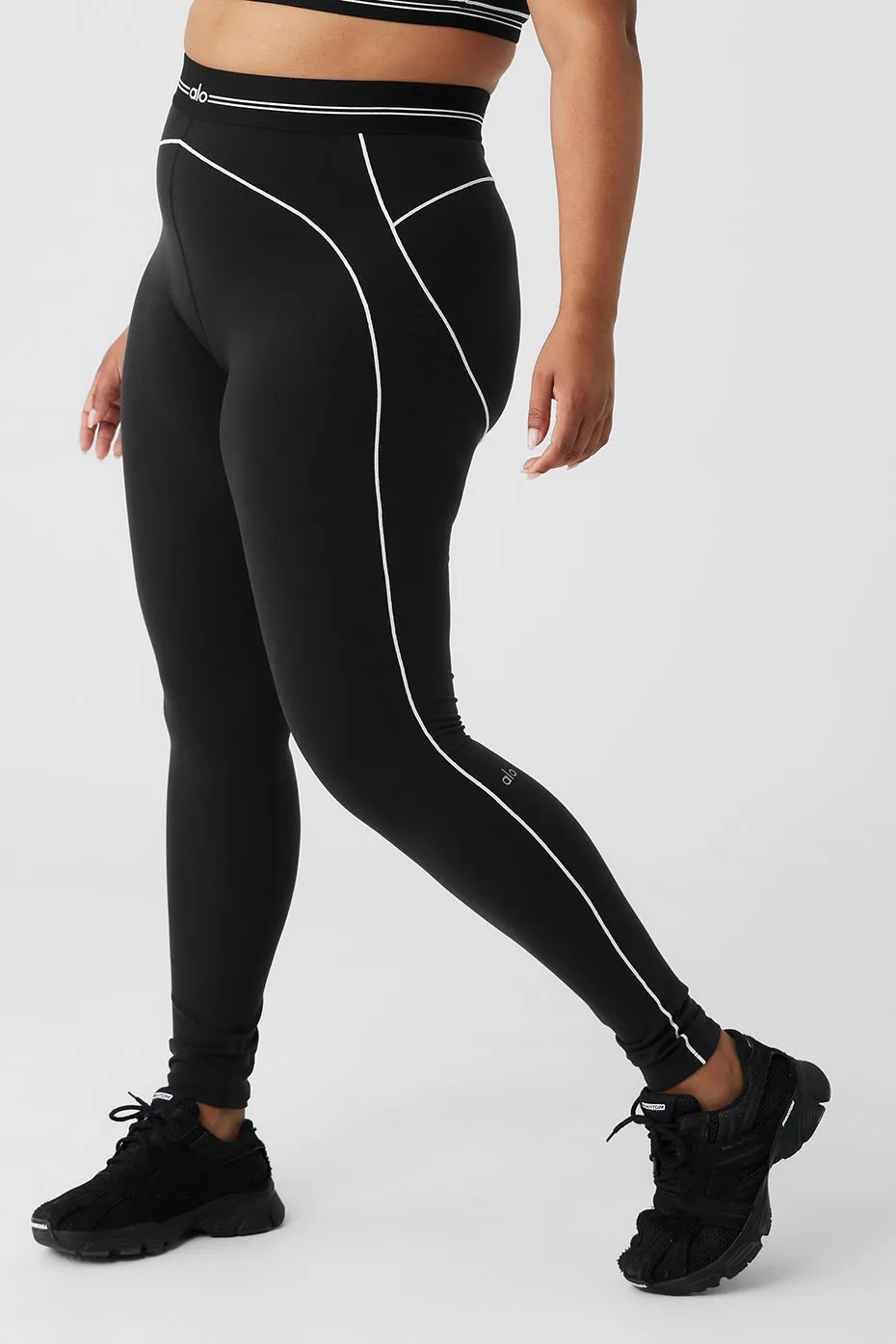 Airbrush High-Waist Heart Throb Legging - Black/White