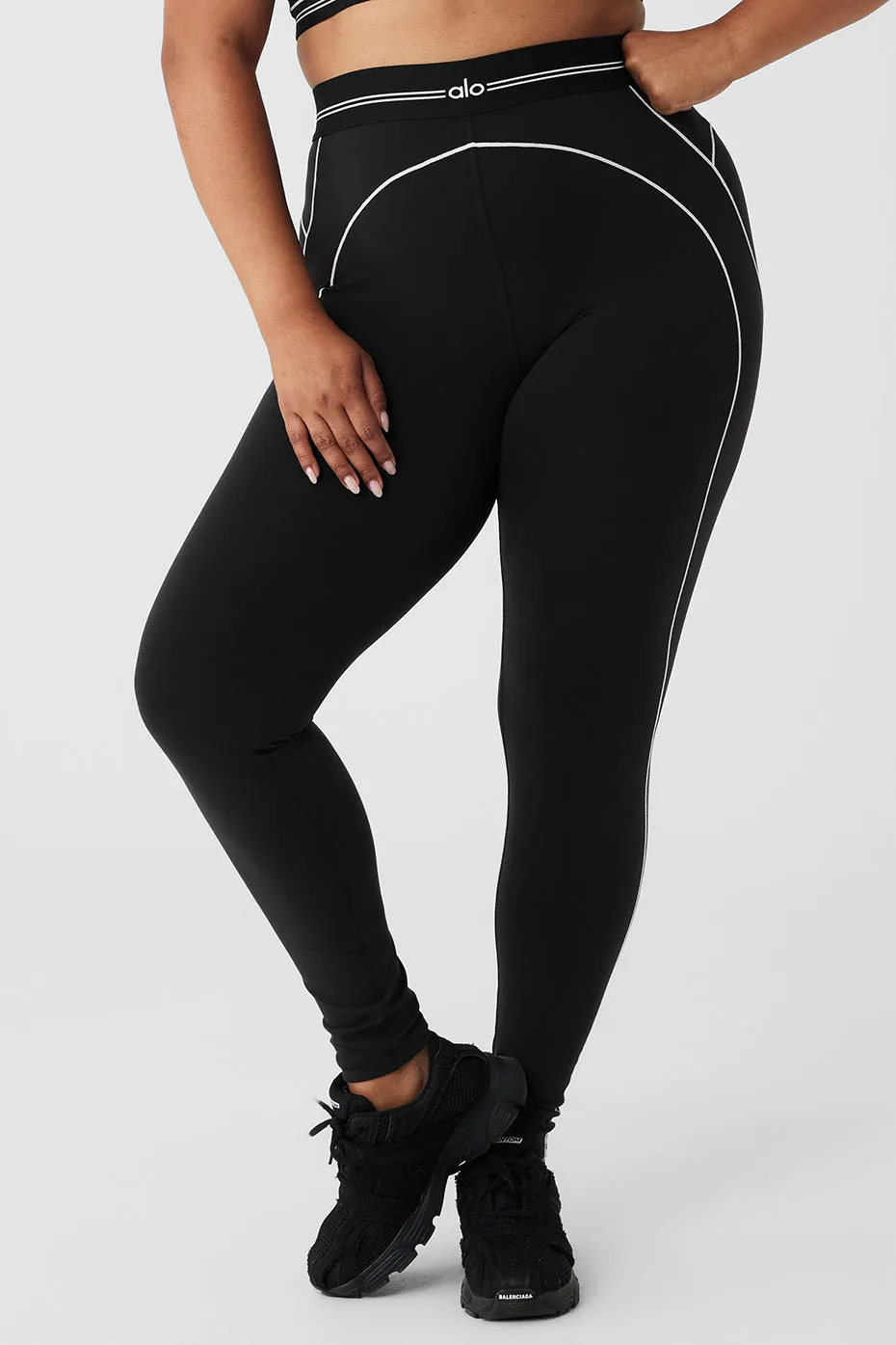 Airbrush High-Waist Heart Throb Legging - Black/White