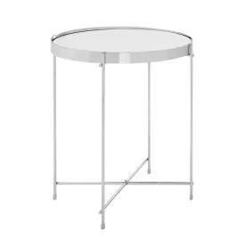 Allez Silver Mirror Low Side Table