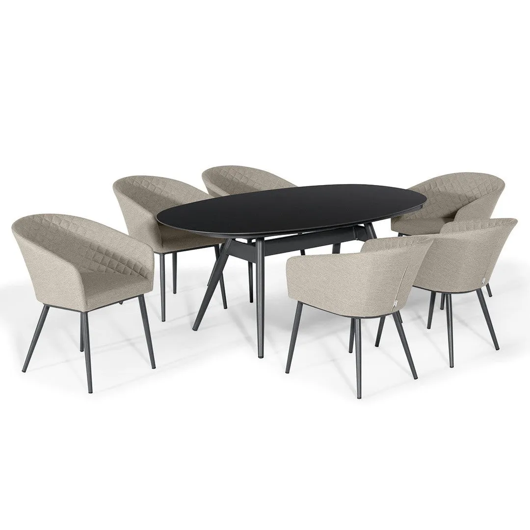 Ambition 6 Seat Oval Dining Set - Oatmeal