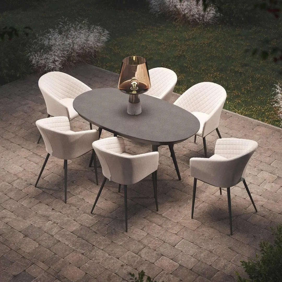 Ambition 6 Seat Oval Dining Set - Oatmeal