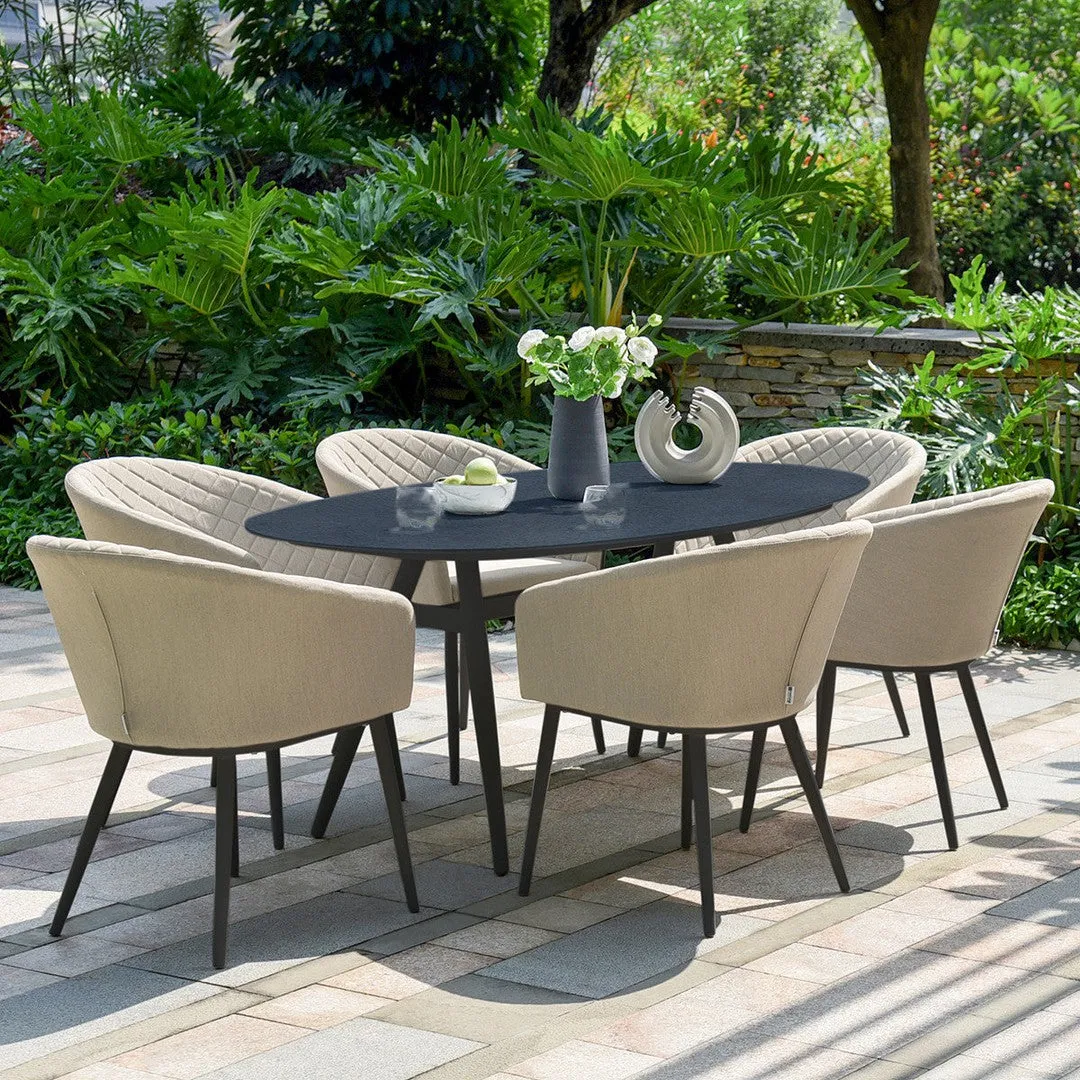 Ambition 6 Seat Oval Dining Set - Oatmeal