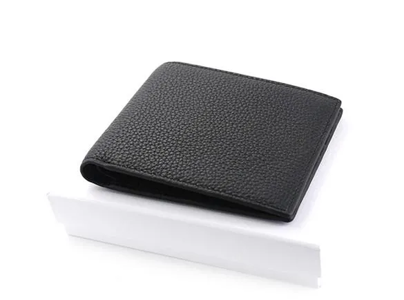 Black Leather Mens Bifold Small Wallet Front Pocket Wallet Slim billfold Small Wallet for Men