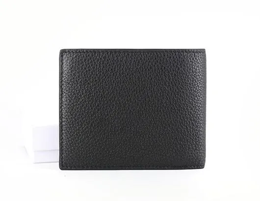 Black Leather Mens Bifold Small Wallet Front Pocket Wallet Slim billfold Small Wallet for Men