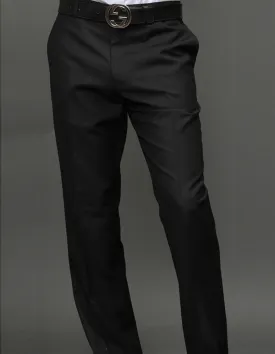 BLACK MODERN FIT FLAT FRONT DRESS PANTS