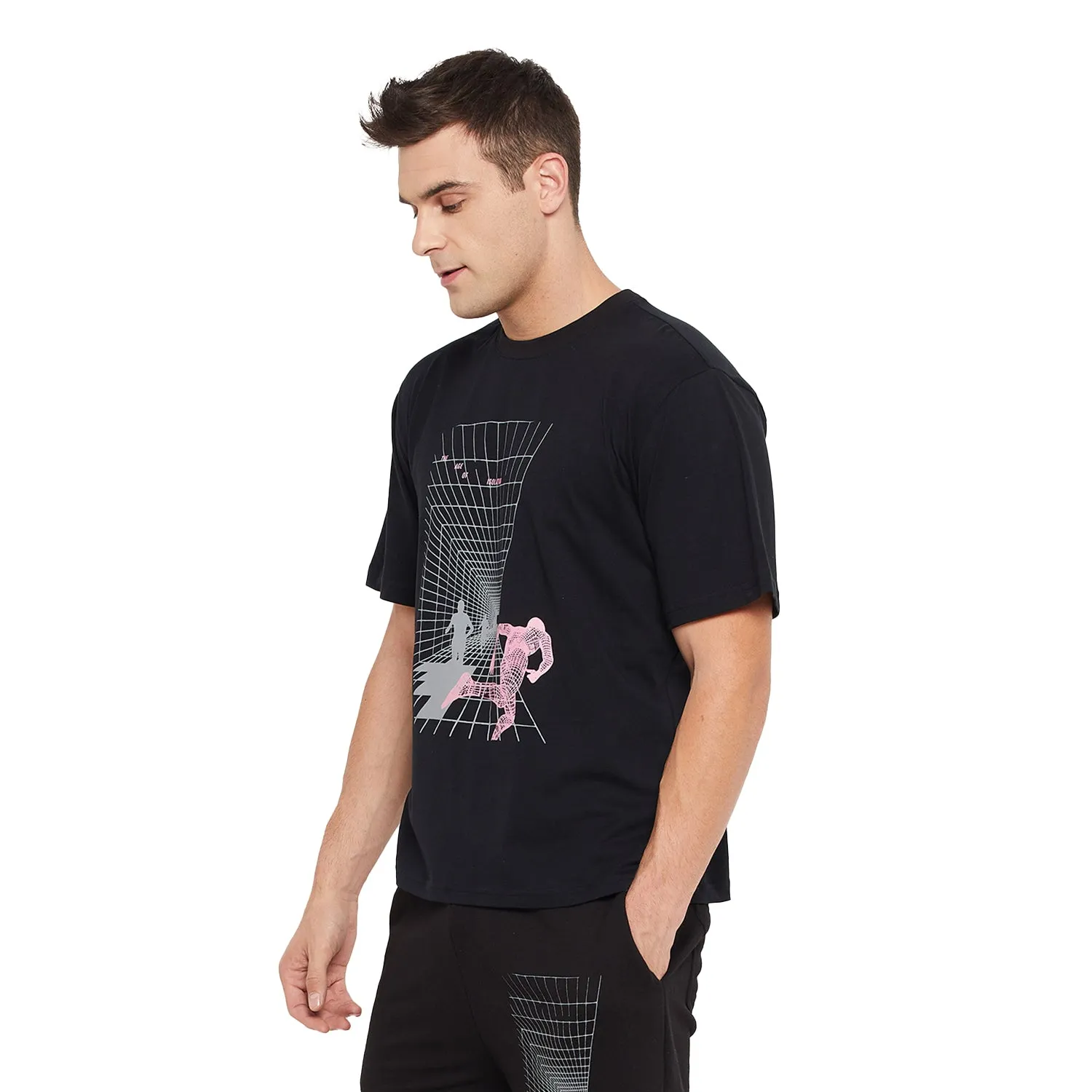 Black Oversized Isolation Print Tee