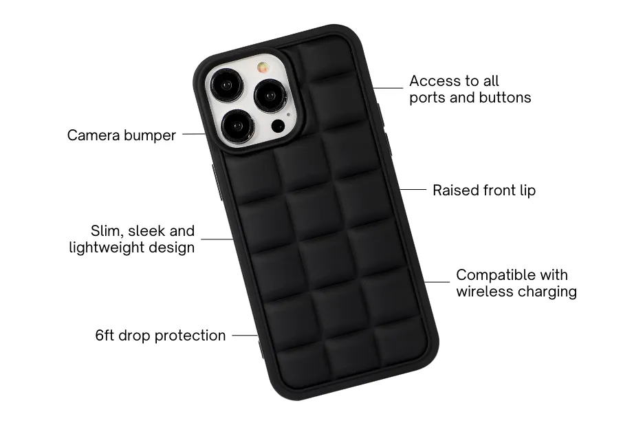 Black Puff Phone Case