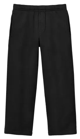 Boys Soft Cotton Fleece Straight Leg Pocket Pant | Black