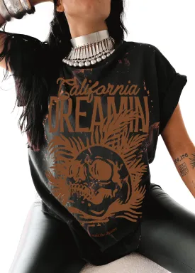 CALIFORNIA DREAMIN BLEACHED OUT SIDE SLIT TEE