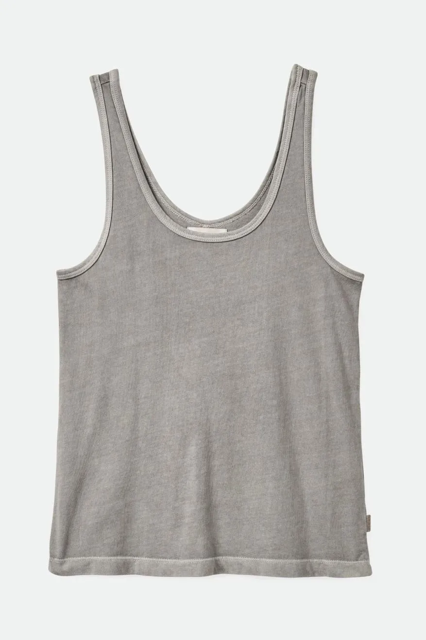 Carefree Organic Garment Dyed Scoop Neck Tank - Washed Black