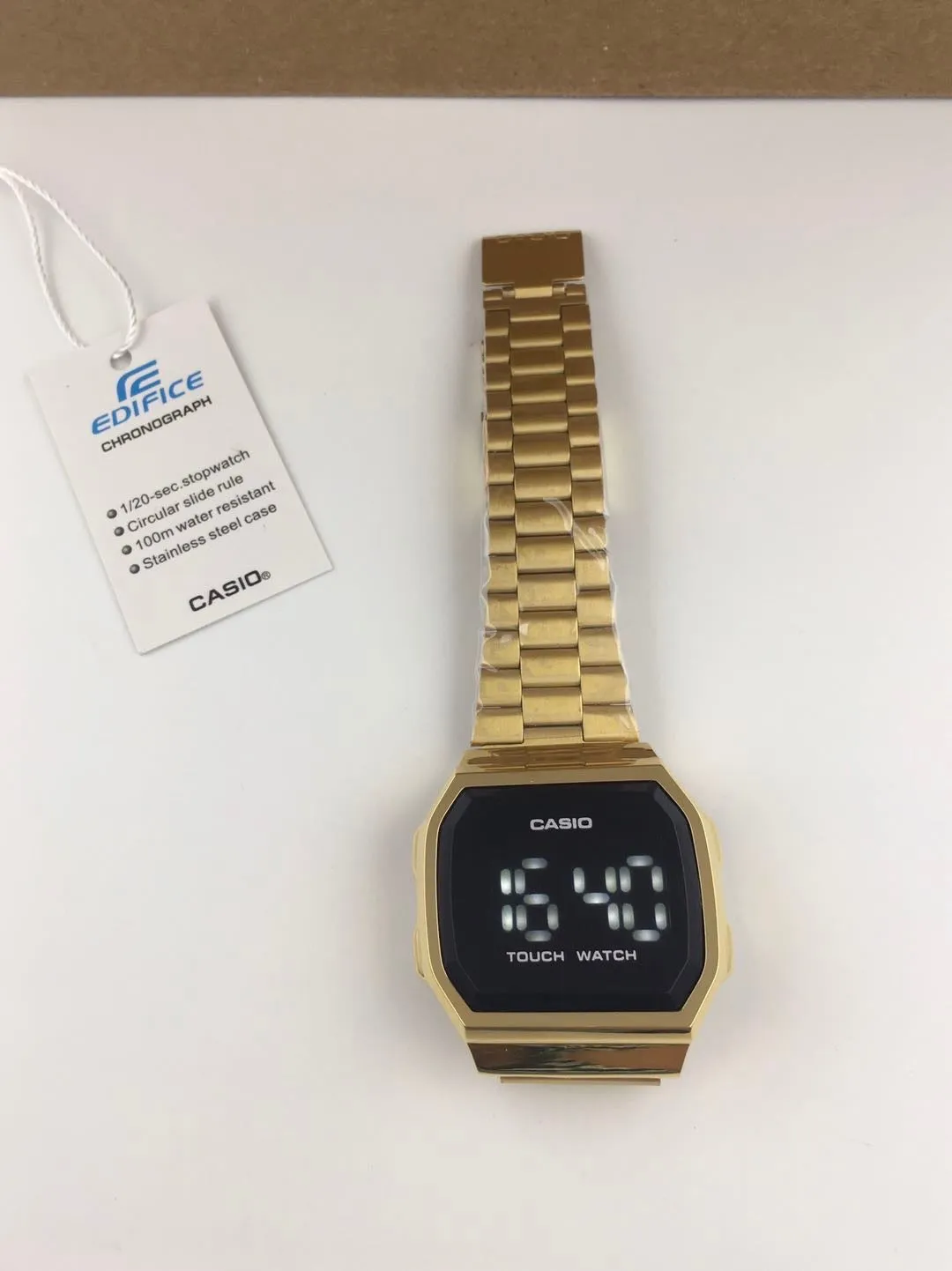 CASIO Vintage Touch Screen LED Watch - Gold