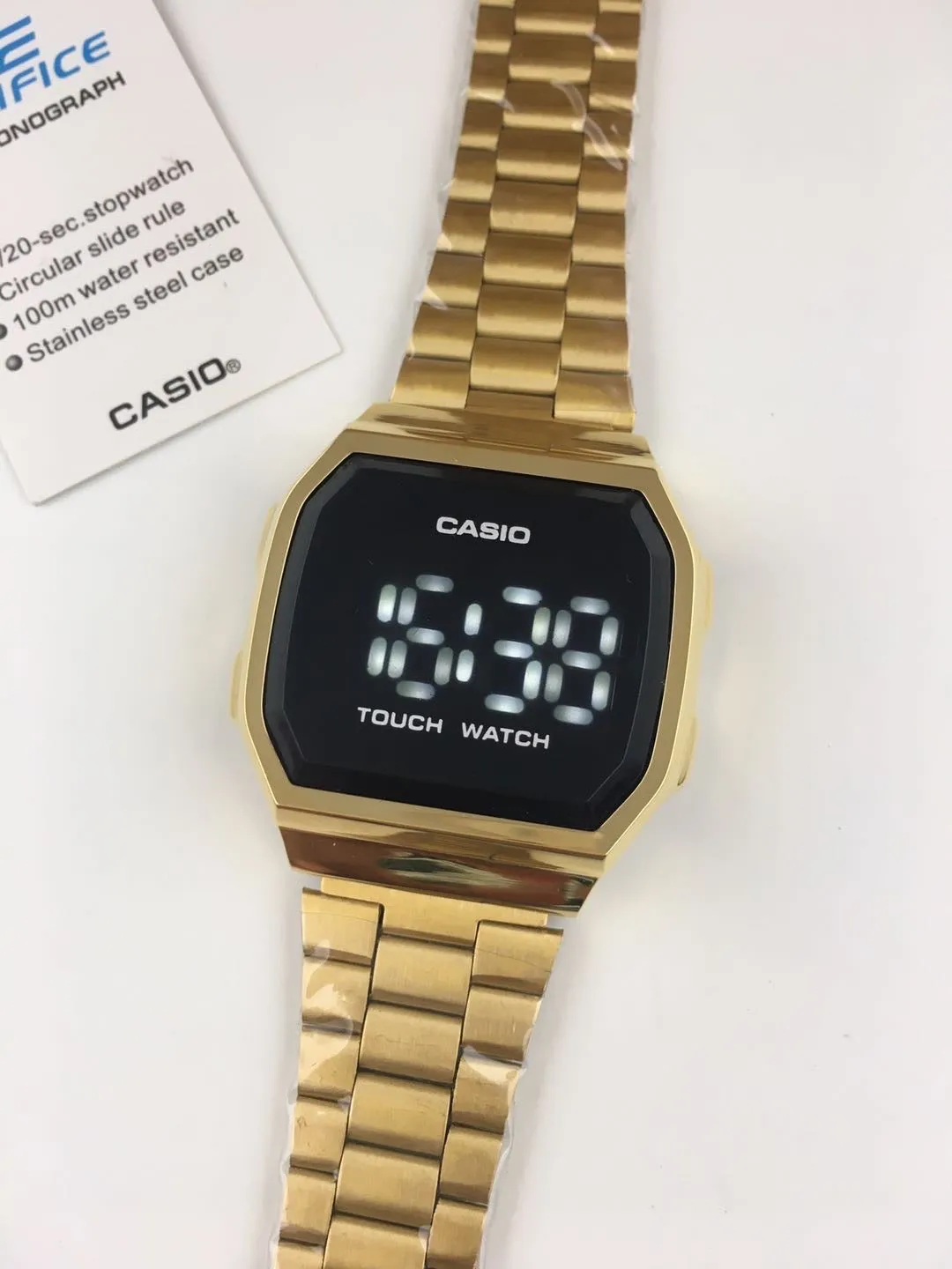 CASIO Vintage Touch Screen LED Watch - Gold