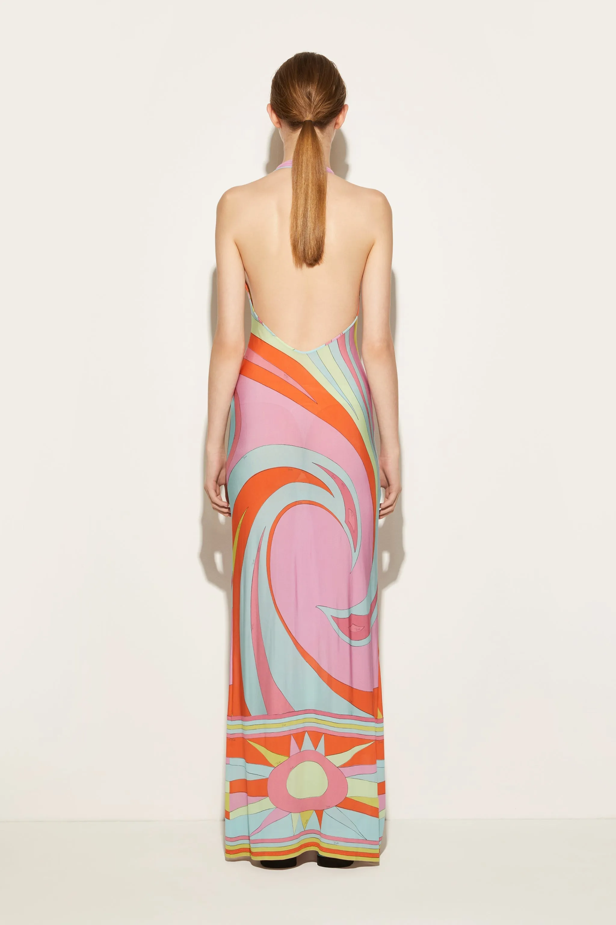 Cigni-Print Long Dress