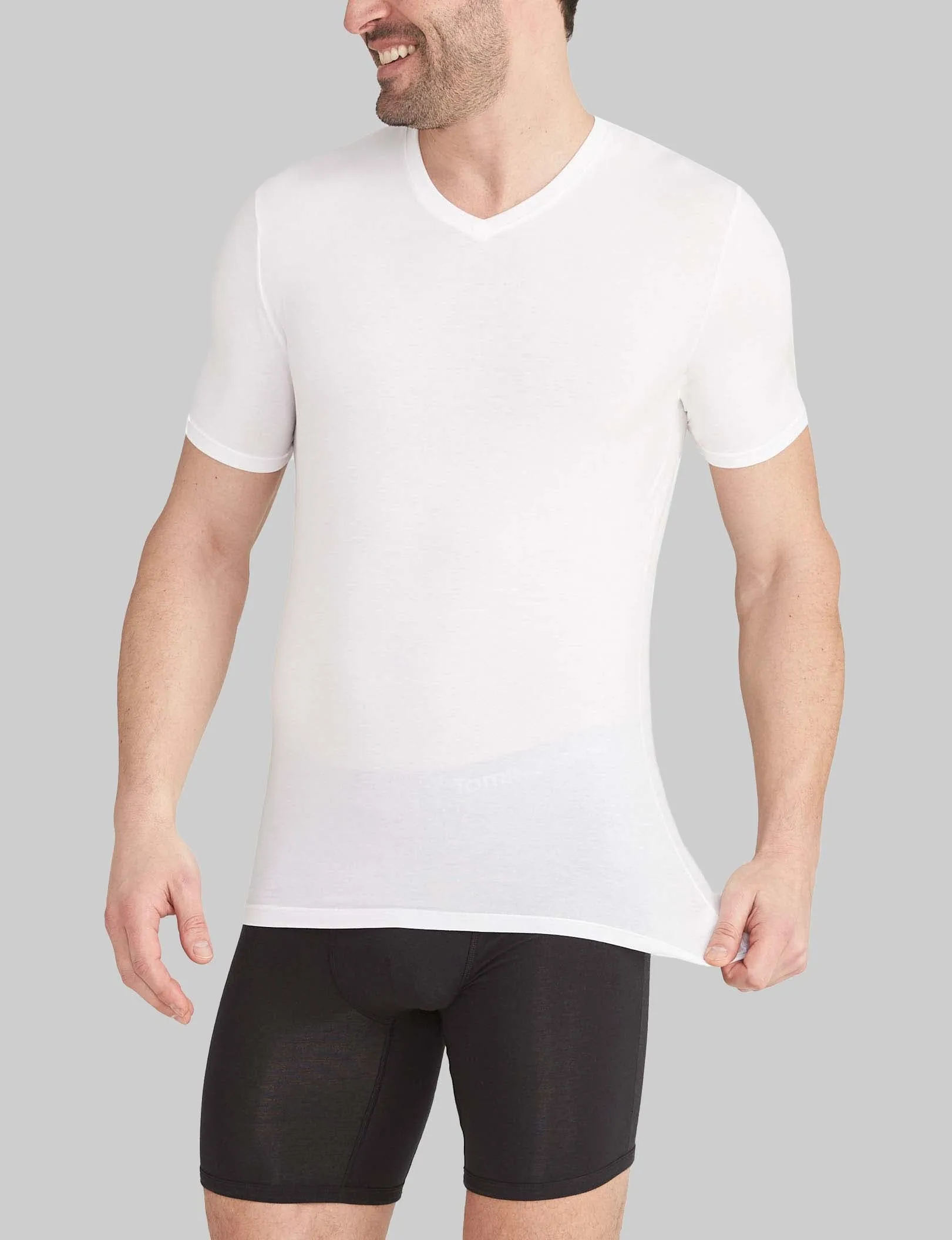 Cool Cotton High V-Neck Stay-Tucked Undershirt