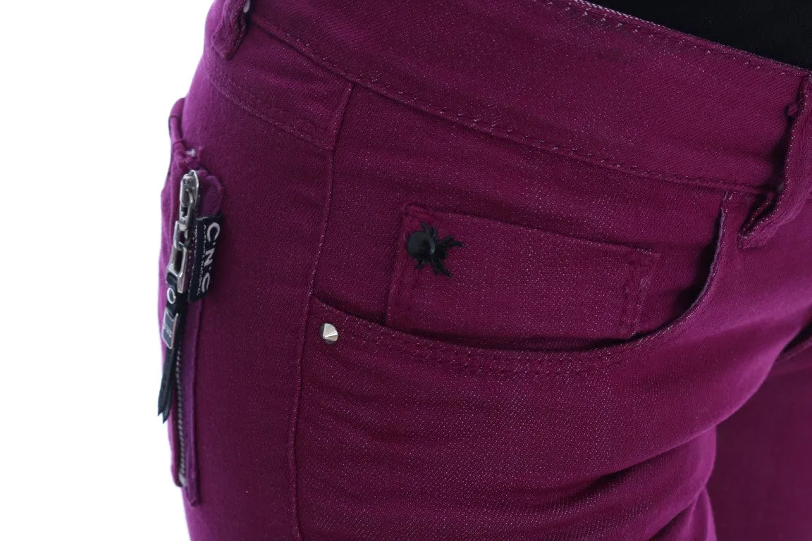 Costume National Elegant Purple Super Slim Jeans