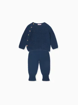 Dark Blue Samuel Merino Baby Knitted Set