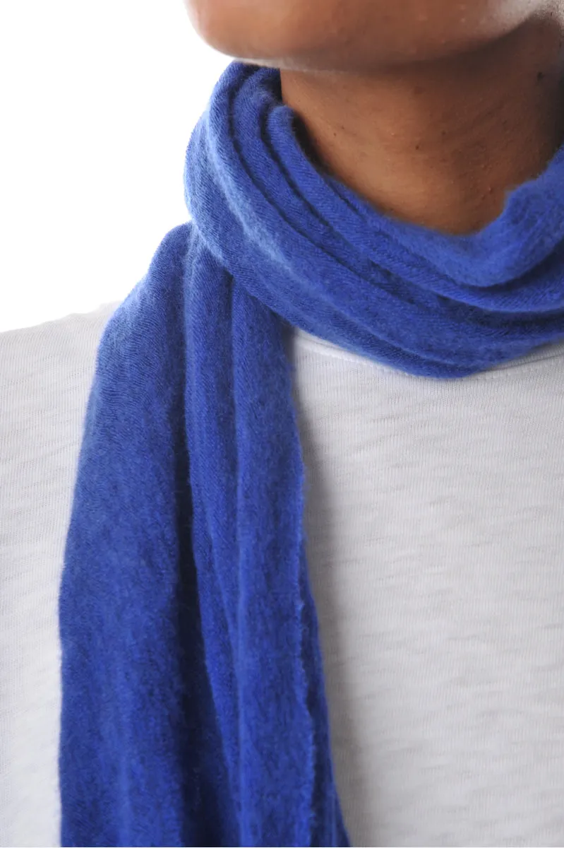 Deep Blue Melange Knit Cashmere Tube Scarf