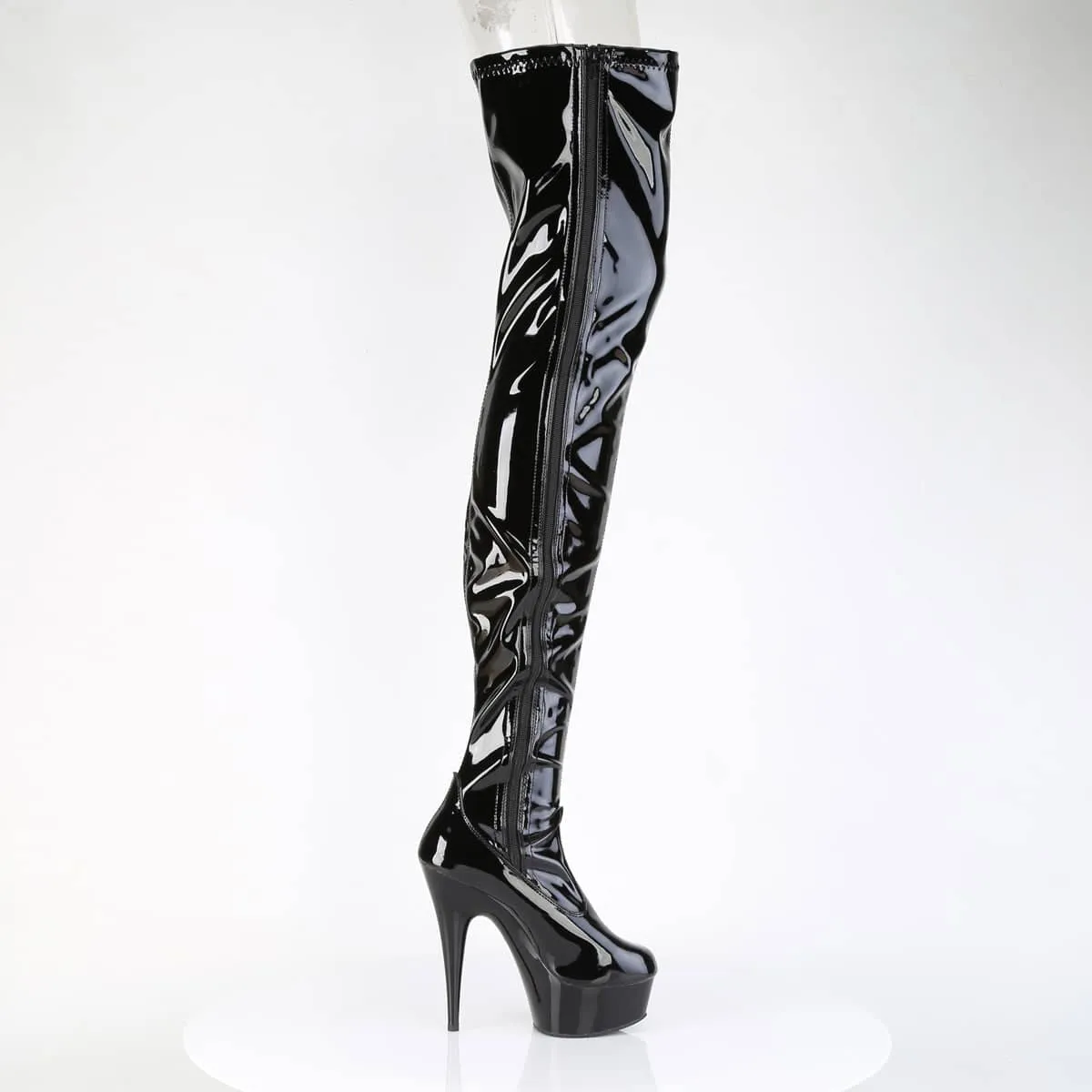 DELIGHT-4050 Side Lace Stretch Crotch Boot