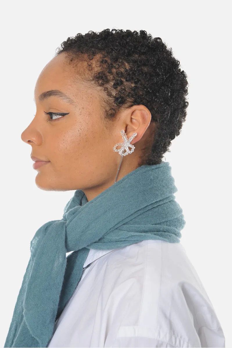 Dusty Teal Diamond Shaped Cashmere Scarf