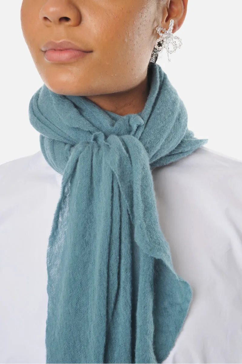 Dusty Teal Diamond Shaped Cashmere Scarf