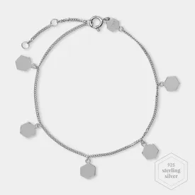 Essentielle Bracelet Hexagon Charms Silver