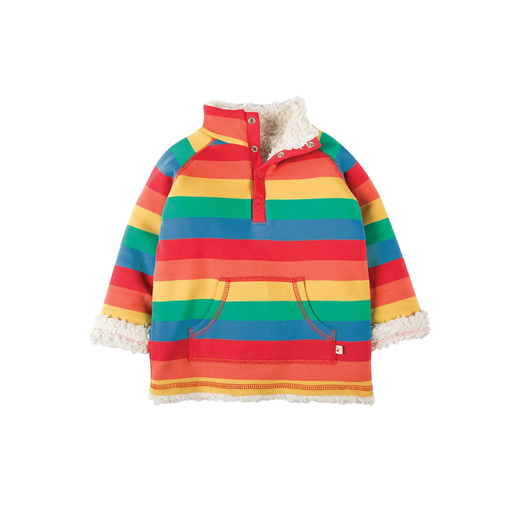 Frugi Kids Little Snuggle Fleace Rainbow Stripe