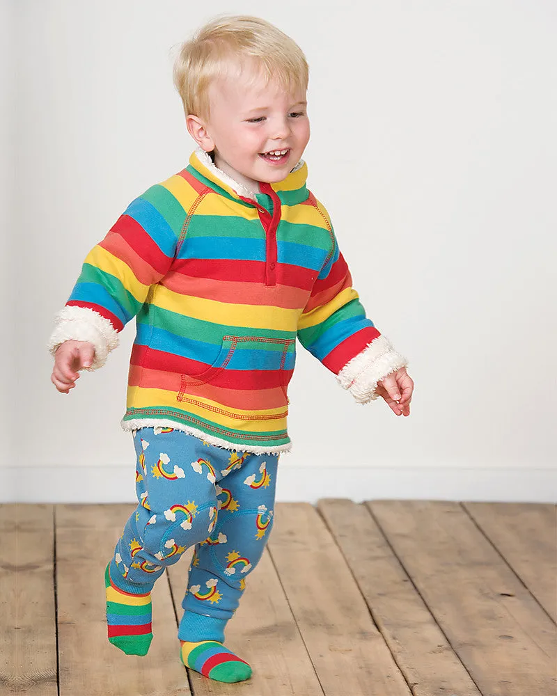 Frugi Kids Little Snuggle Fleace Rainbow Stripe