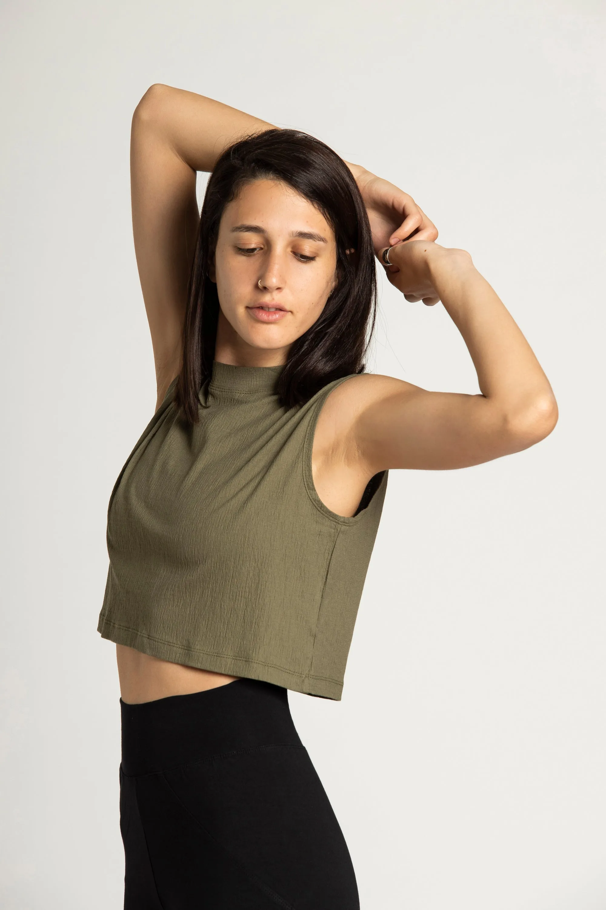 High Neck Crop Box Top