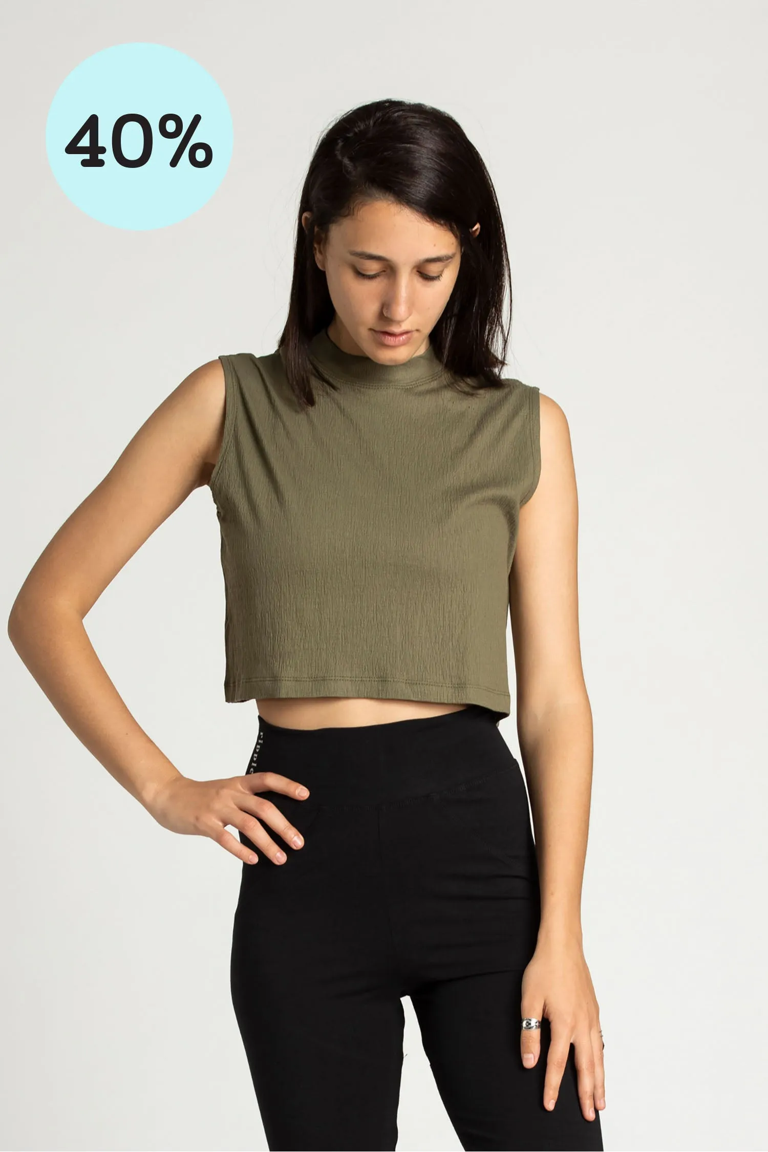 High Neck Crop Box Top