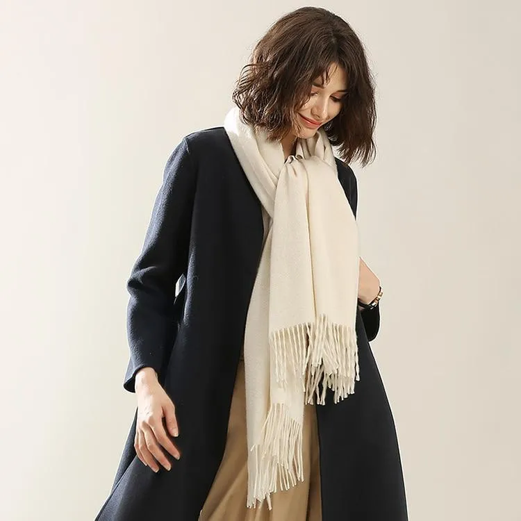 Hot Sale All-Match Men Women Solid Color Luxurious Elegant Cashmere Scarves With Tassel