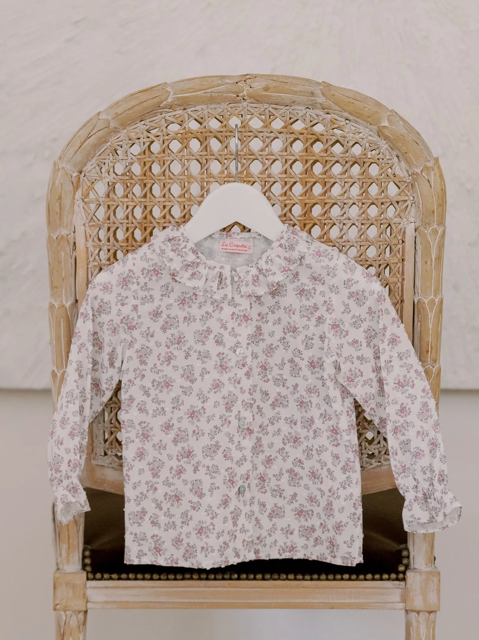 Ivory Floral Ella Long Sleeve Baby Girl Shirt