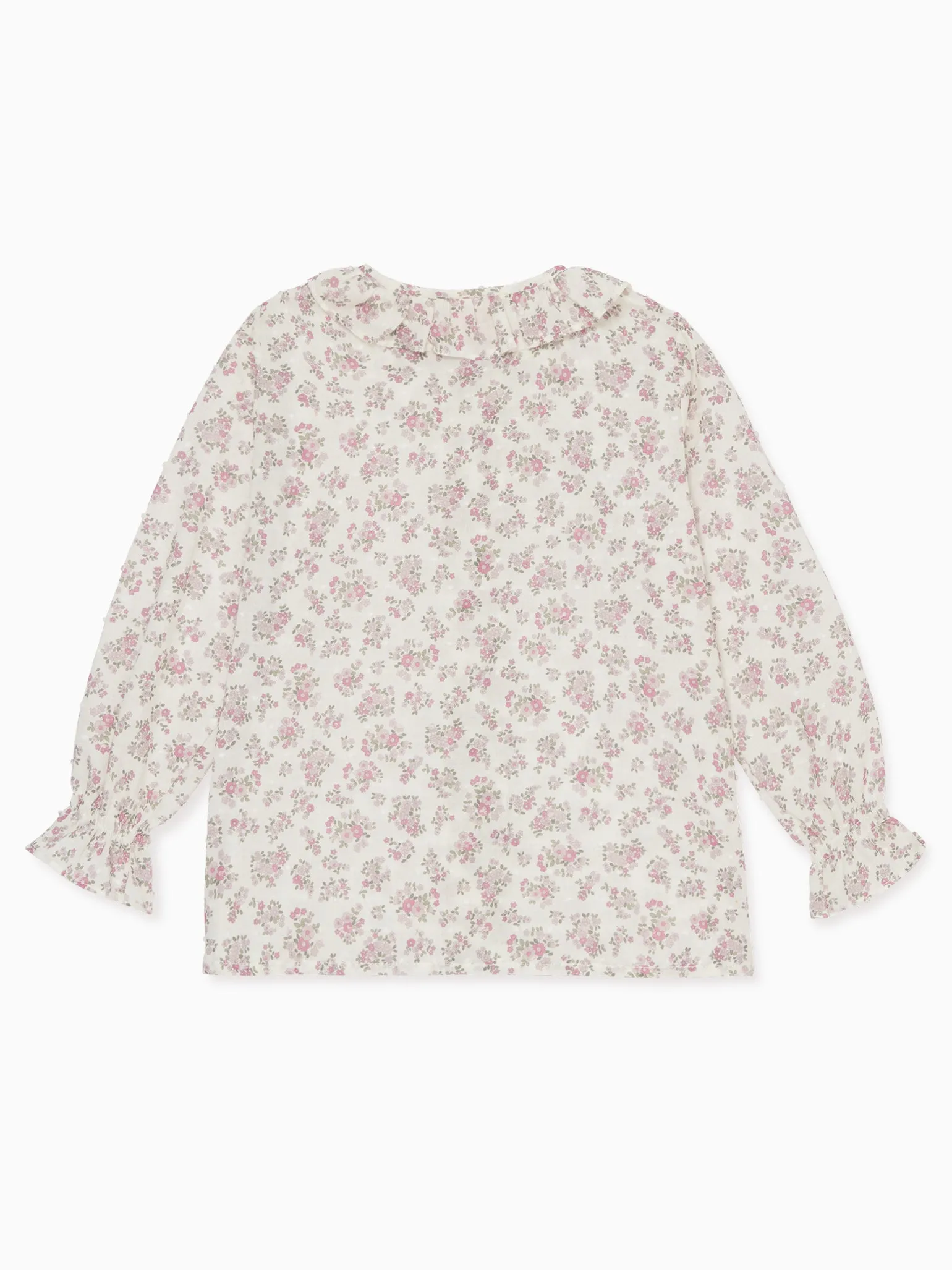 Ivory Floral Ella Long Sleeve Baby Girl Shirt