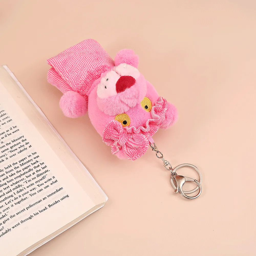 Kid's Stylish And Adorable Pink Panther Plush Keychain.