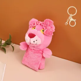 Kid's Stylish And Adorable Pink Panther Plush Keychain.