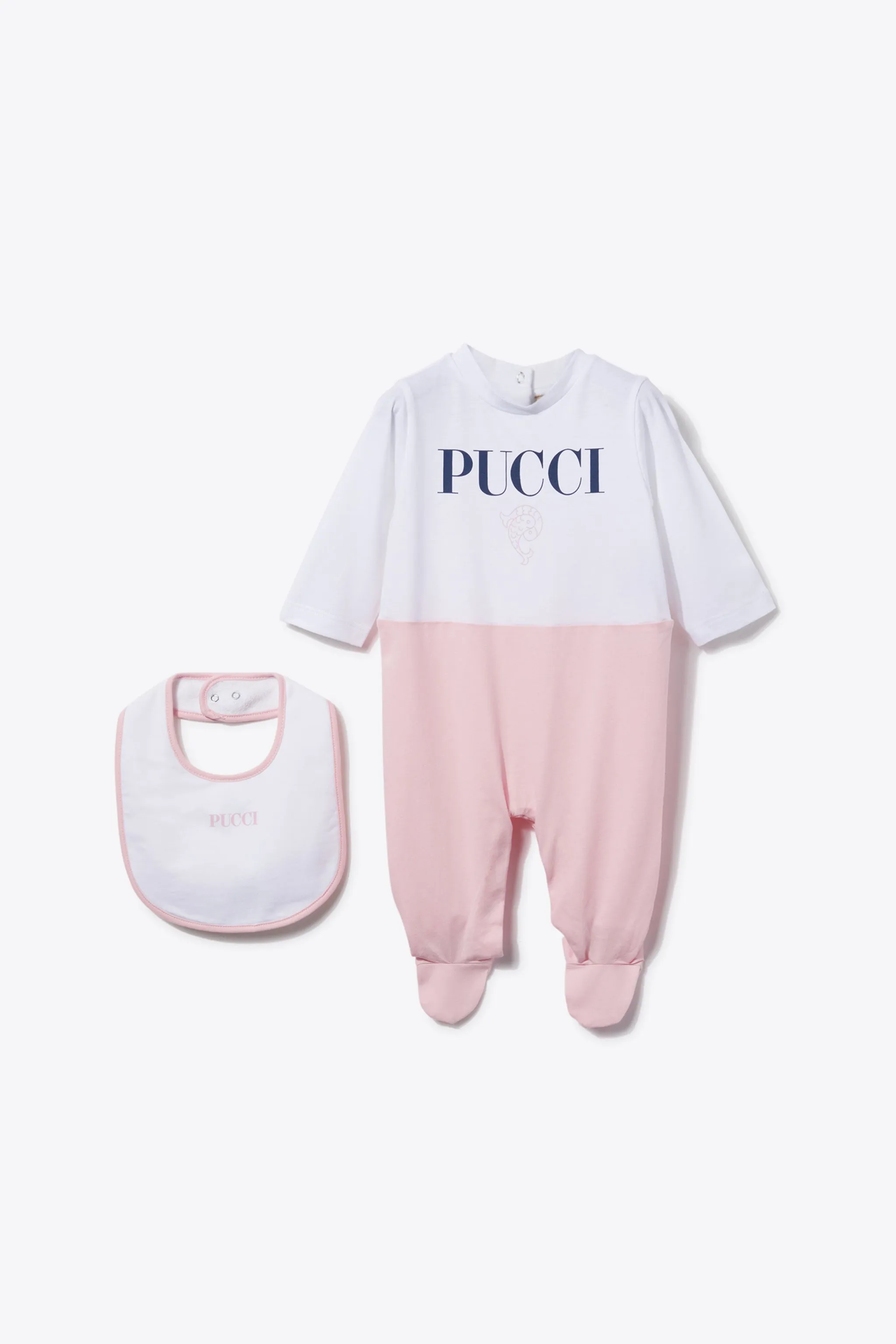 Logo-Print Cotton Babygrow Set