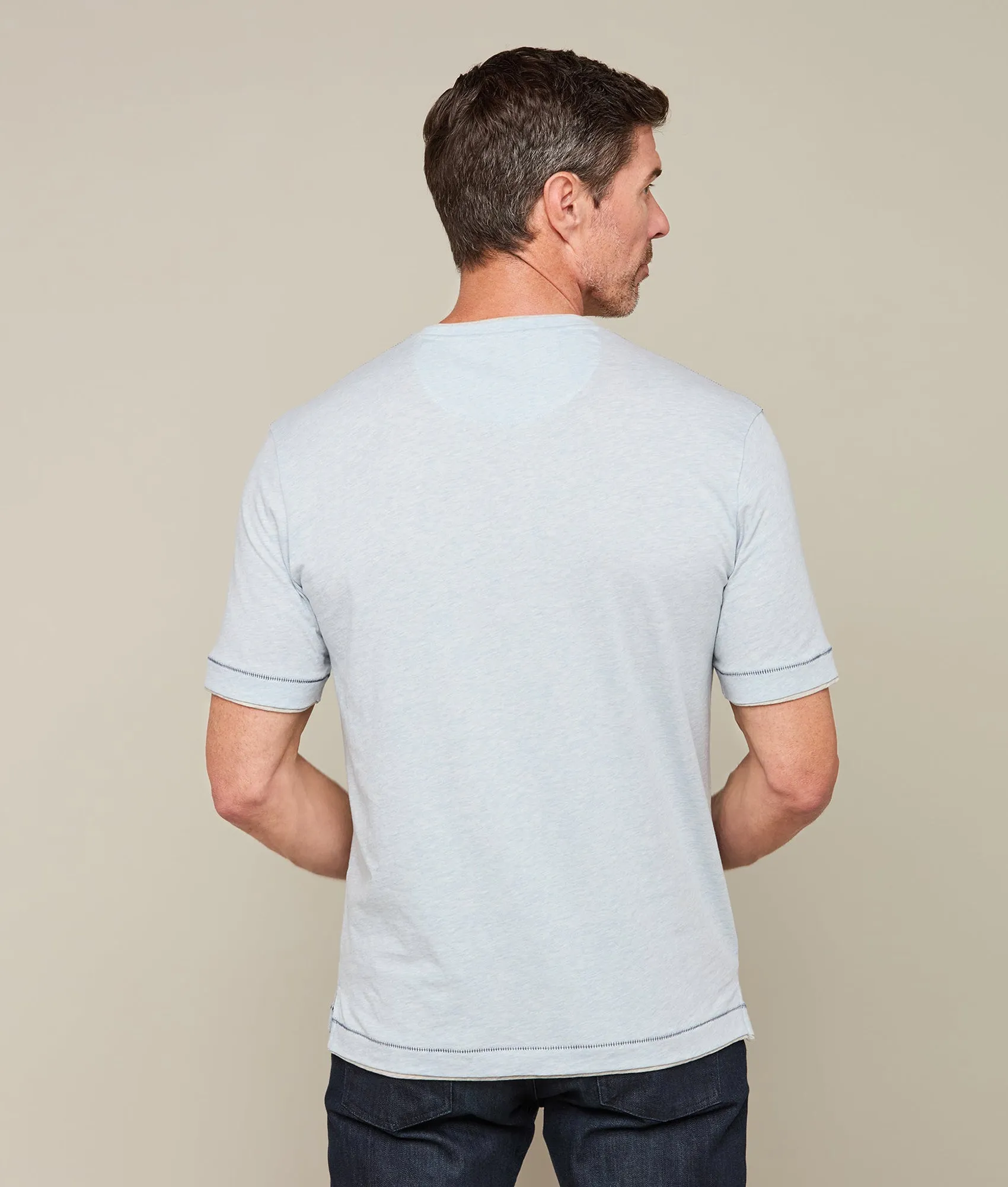 Lucchese Pima Cotton V-Neck :: Light Blue