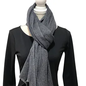 Luxury Soft Warm Scarf, Cashmere Wrap for him/her, Shawl, Wrap, Black Handmade Herringbone Cashmere Wrap, Gift For Her