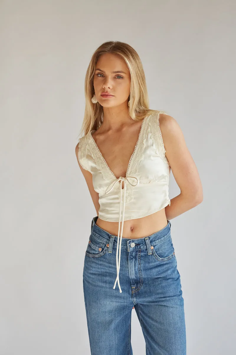 Mischa Lace Trim Crop Top