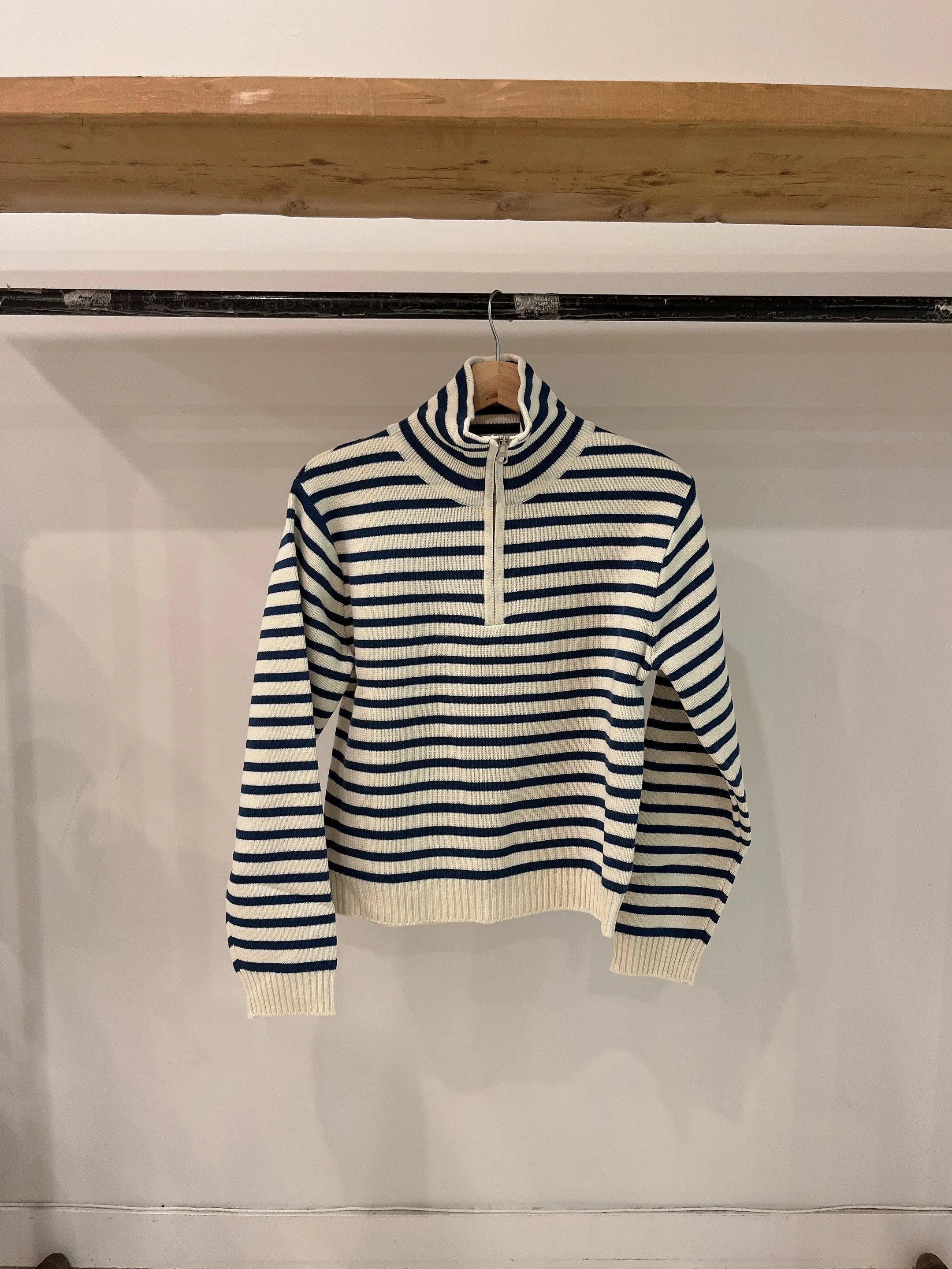 PETAN Stripe half-zip sweater