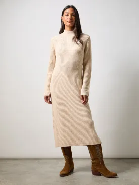 Petite Oatmeal High Neck Jumper Dress