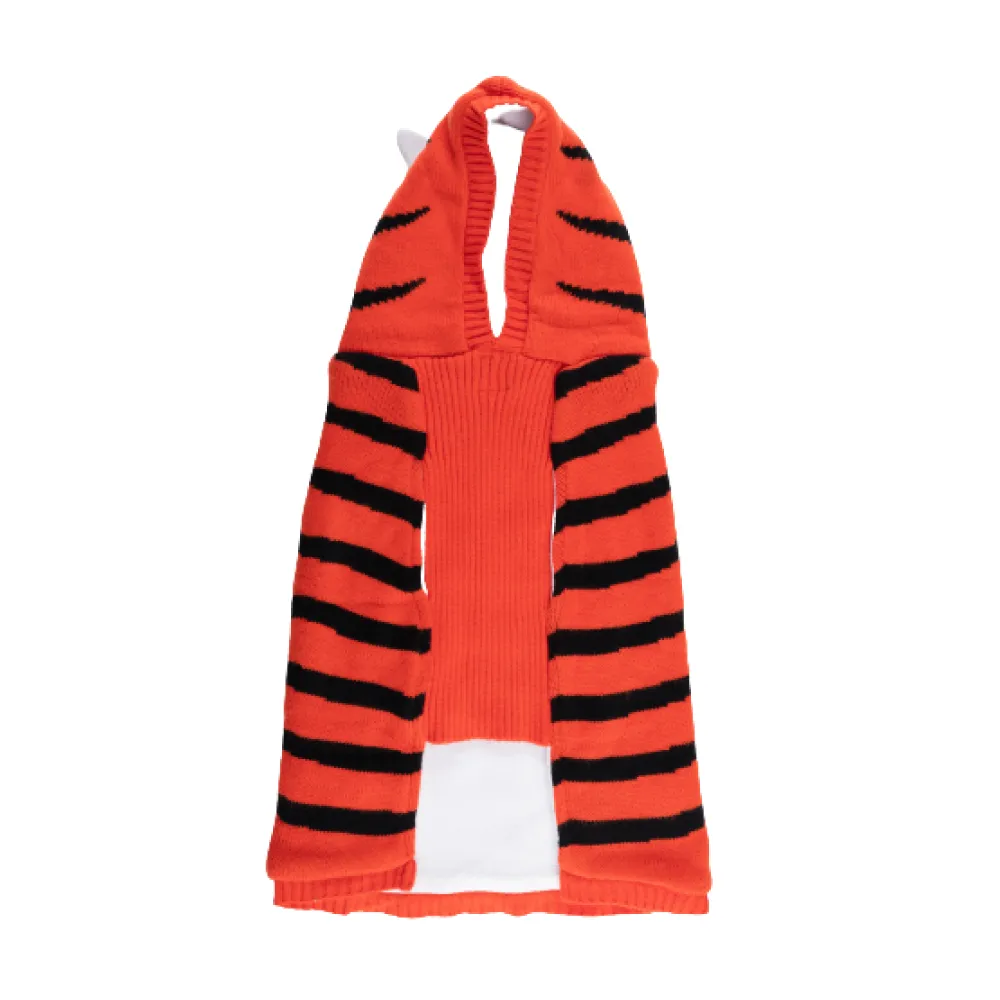 Petsnugs Tiger Knit Sweater for Dogs and Cats (Black & Orange)