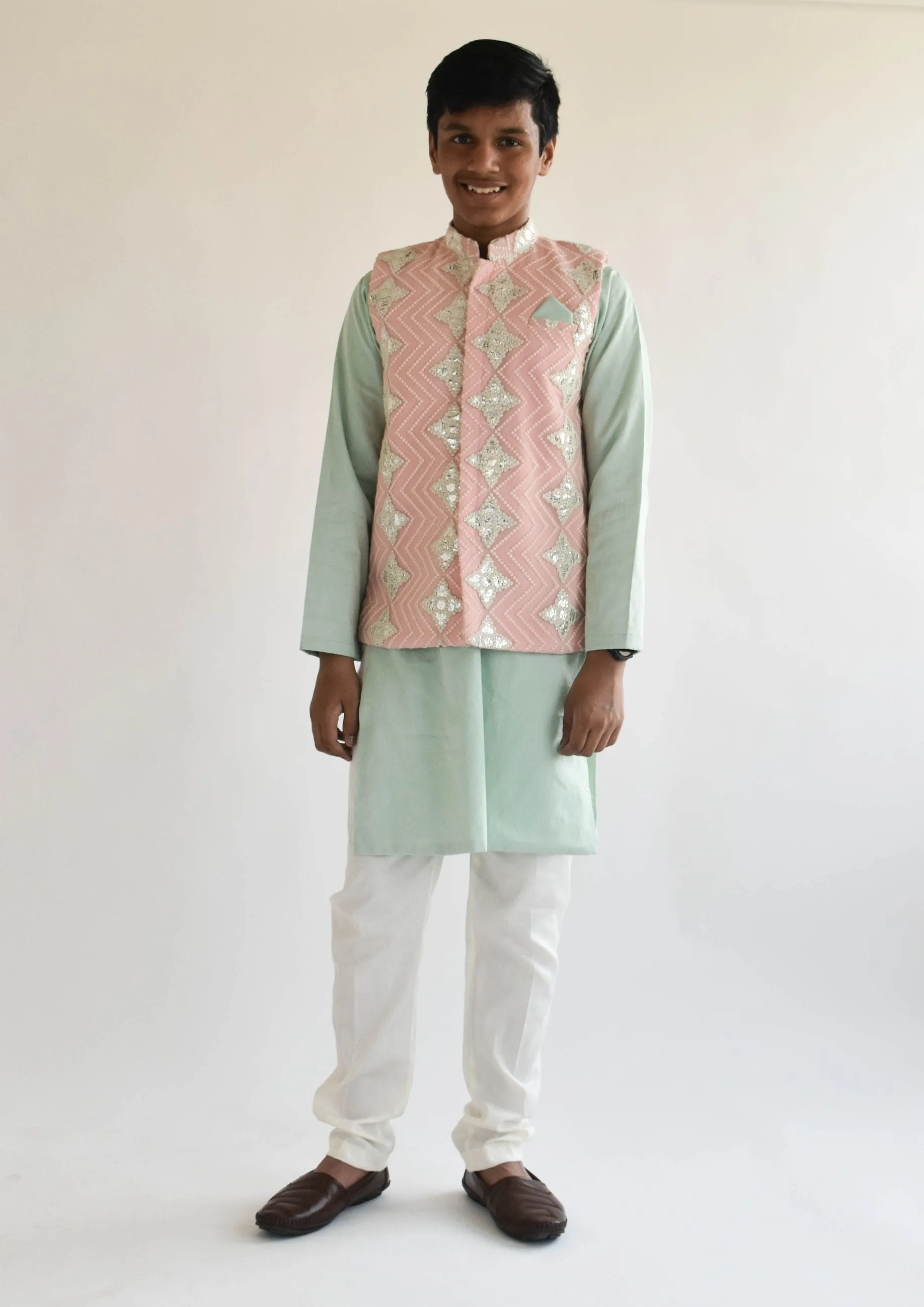 Pre Order:  Pink Gotta Jacket and Kurta Pant