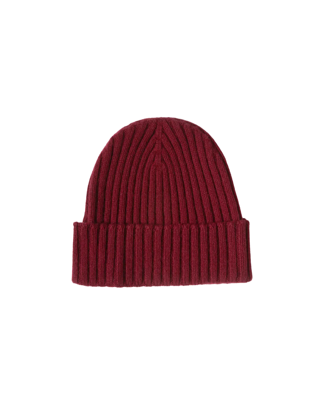 Pure Cashmere Ribbed Hat Bordeaux