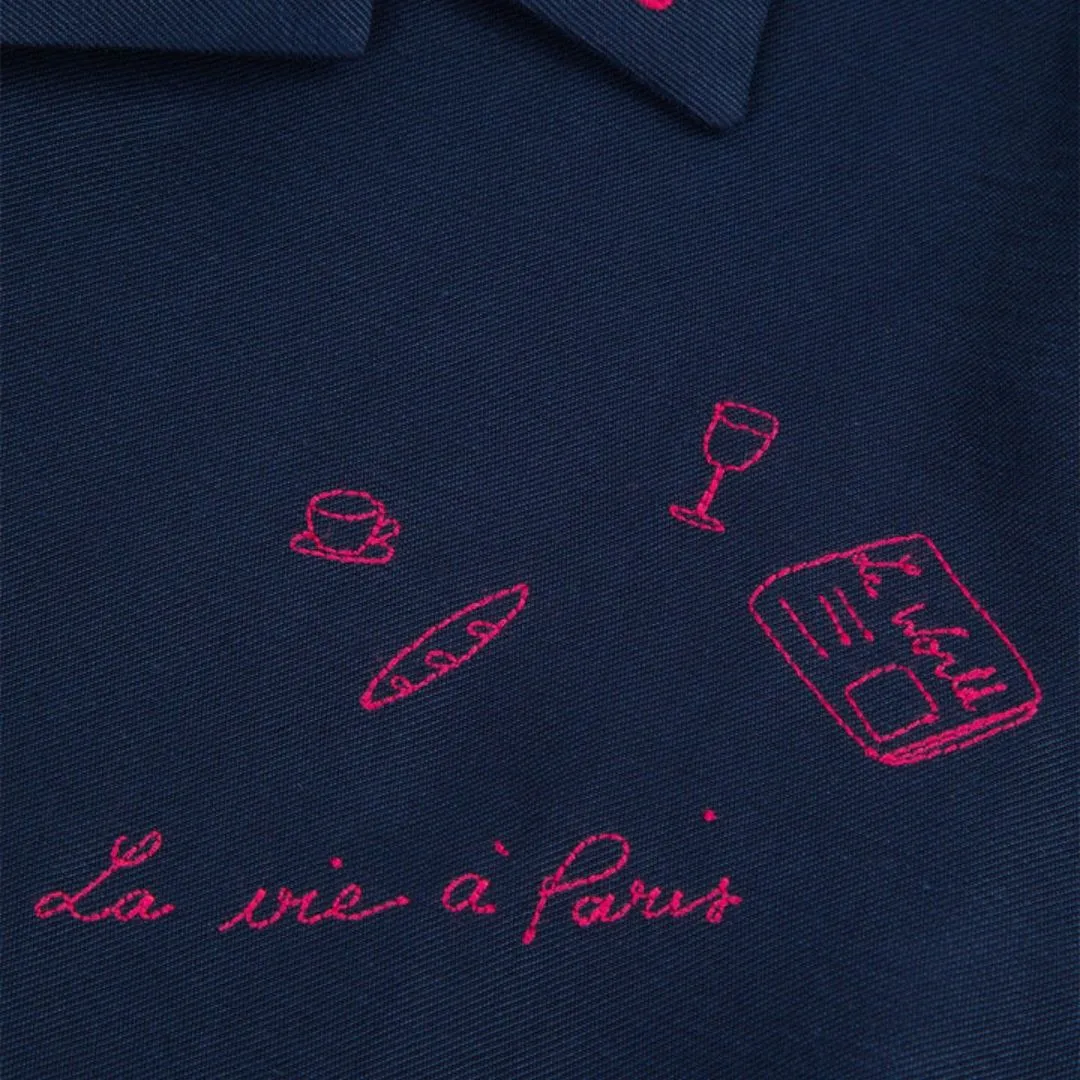 "La Vie A Paris" Souchier Paris Shirt (Dark Navy)