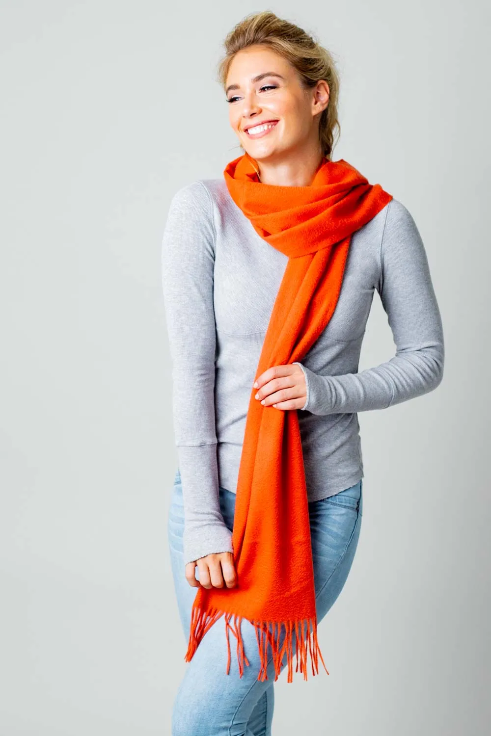 Ripple Finish Scarf - Persimmon