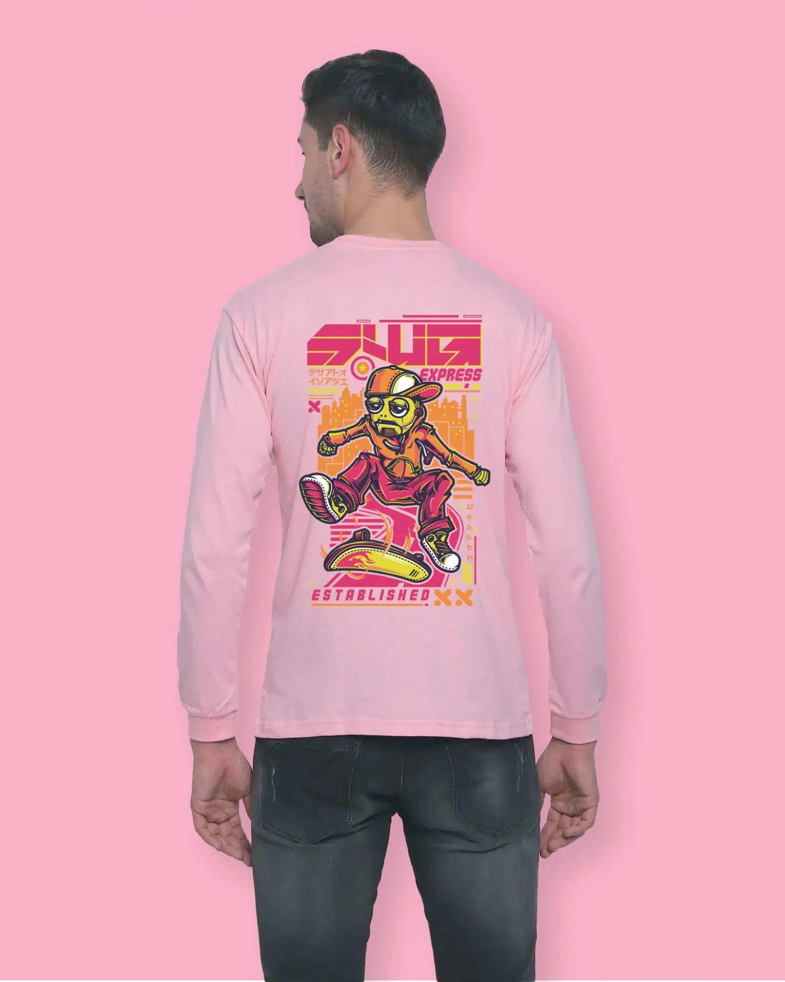 Robo Skater Full Sleeves: Baby Pink